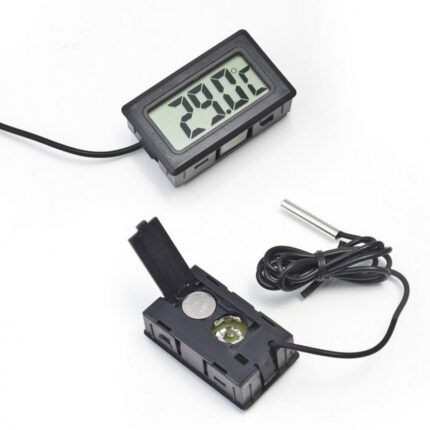 LCD Electronic Fish Tank Water Detector Thermometer Aquarium Digital Thermograph with 1 Meter Wire Black