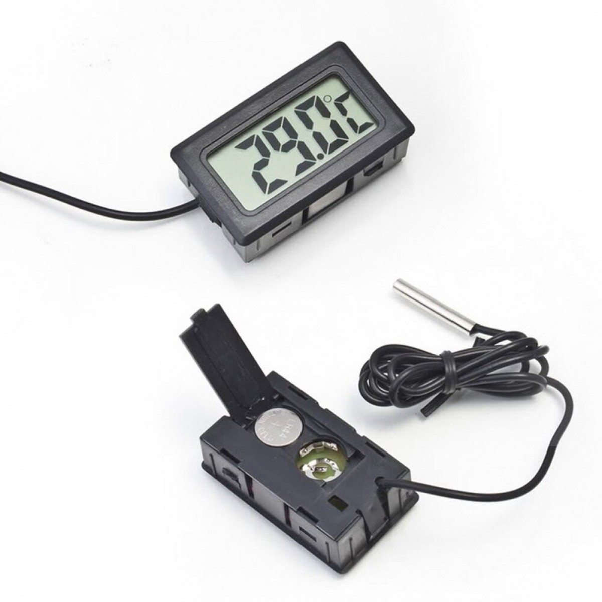 LCD Electronic Fish Tank Water Detector Thermometer Aquarium Digital Thermograph with 1 Meter Wire Black